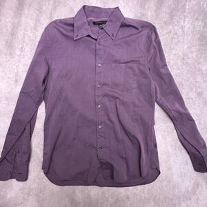 John Varvatos USA Button Down Shirt Mens M Purple Excellent Long Sleeve Textured